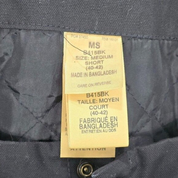 Berne Insulated Overalls Medium Short 40-42 Black Bib Canvas Workwear - Picture 5 of 16